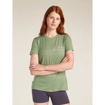 T-Shirt Icebreaker Women Merino 150 Tech Lite SS Tee Single Line Camp