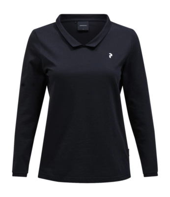 Polo Shirt Shirt Peak Performance Women Coolmax LS Top Black