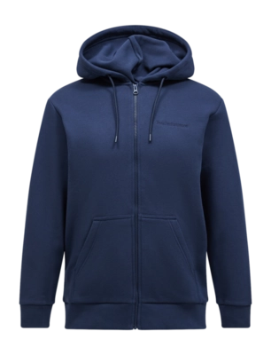 Hoodie Peak Performance Men Original Small Logo Zip Blue Shadow