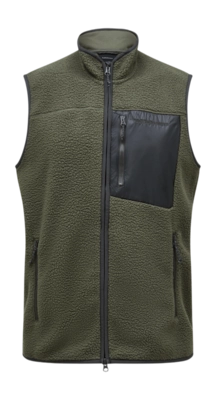 Body Warmer Peak Performance Men Pile Vest Pine Needle