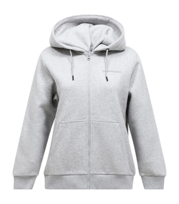 Kapuzenpullover Peak Performance Original Small Logo Zip Damen Med Grey Melange