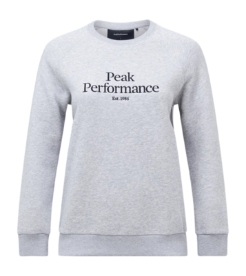 Pullover Peak Performance Original Crew Damen Med Grey Melange Black