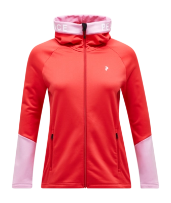 Jacke Peak Performance Rider Zip Hood Damen Brilliant / Red Morning Dew