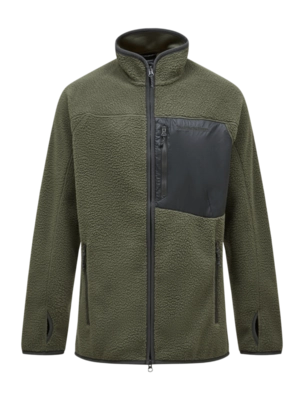 Zip Sweatshirt Peak Performance Men Pile Zip Jacket Pine Needle 25