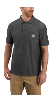 Polo Carhartt Men Midweight S/S Pocket Carbon Heather