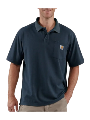 Polo Carhartt Homme Poids Moyen M/C Poche Marine