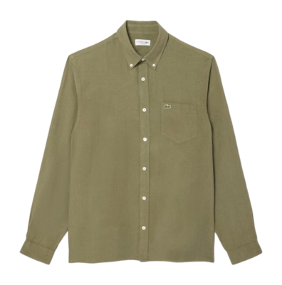 Overhemd Lacoste Men CH5692 Premium Linnen Khaki
