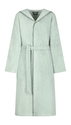 Badjas Cawö Home Women 6219 Capuchon Eucalyptus