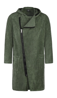 Bademantel Cawö Home 6516 Reißverschluss Herren Field Black