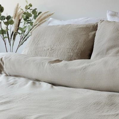 Kussensloop Town&Country Mousseline Sand (Set van 2)