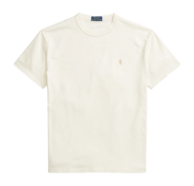 T-Shirt Ralph Lauren Classic Fit Jersey Crewneck Herren Clubhouse Cream