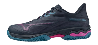 Padelschoen Mizuno Women Wave Exceed Light 2 Padel Midnight Navy Fuchsia Purple Enamel Blue