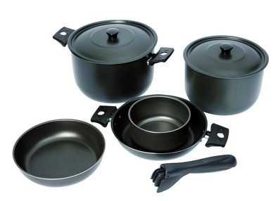 Pannenset Bo-Camp Nestbaar Aluminium 6-Delig