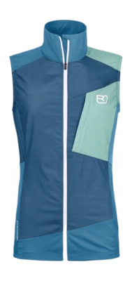Weste Ortovox Windbreaker Vest Damen Petrol Blau