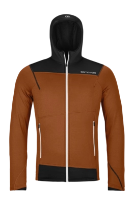 Sweatjacke Ortovox Fleece Light Hoody Herren Bristle Brown