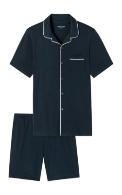 Pyjama Schiesser 179297 Fine Interlock Herren Dark Blue