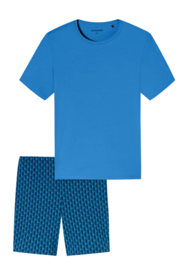Pyjama Schiesser 181157 Casual Essentials Herren Aquarium
