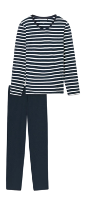 Pyjama Schiesser 181756 Casual Essentials Damen Night Blue