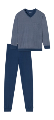 Pyjama Schiesser 182194 Comfort Essentials Herren Blue