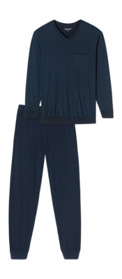 Pyjama Schiesser 182194 Comfort Essentials Herren Night Blue