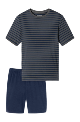 Pyjama Schiesser 182198 Casual Essentials Herren Anthracite