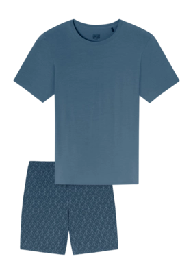 Pyjama Schiesser 182738 Long Life Soft Herren Atlantic Blue
