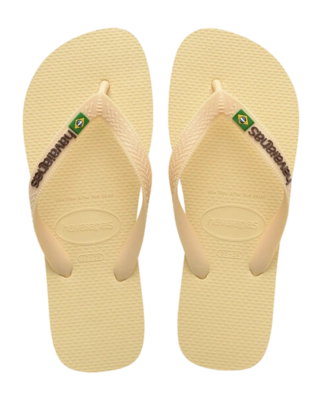 Slipper Havaianas Unisex Brasil Logo Buttercream
