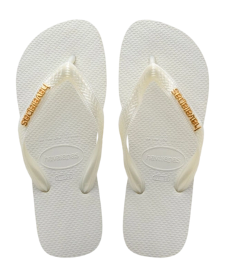 Slipper Havaianas Women Top Logo Metallic White