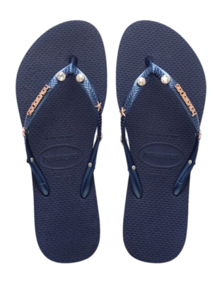 Tongs Havaianas Femme Slim Luxe Aqua Navy Blue
