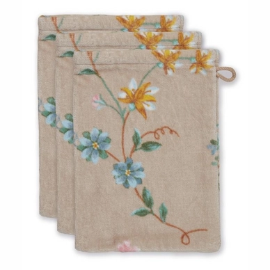 Washandje Pip Studio Les Fleurs Khaki (Set van 3)