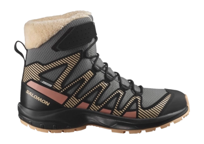 Wanderschuhe Salomon XA Pro V8 Winter WP Kinder Pewter / Black / Peach Fuzz