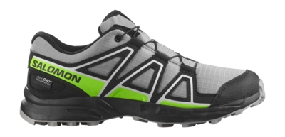 Trailrunning Schoen Salomon Kids Speedcross WP Alloy/Black/Green Gecko