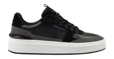 Cruyff Footwear Endorsed Tennis Soft Tumbled Leather/Suede Black/Mid Grey