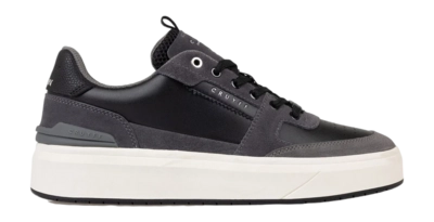 Cruyff Footwear Endorsed Tennis Soft Leather/Suede Black/Asphalt Grey