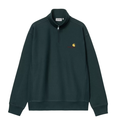 Sweatshirt Carhartt WIP Half Zip American Script Unisex Deep Lagoon