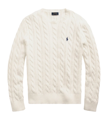 Pull Ralph Lauren Homme Cable Knit Cotton Sweater Andover Cream