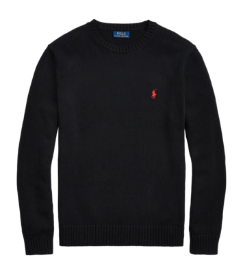 Pull Ralph Lauren Homme Cotton Crewneck Polo Black