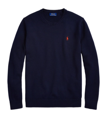 Pull Ralph Lauren Homme Cotton Crewneck Hunter Navy
