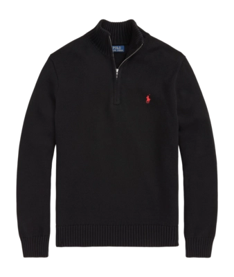 Pullover Ralph Lauren Cotton Quarter Herren Polo Black