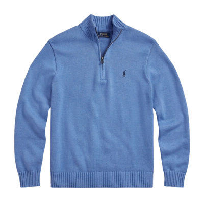 Pullover Ralph Lauren Cotton Quarter Tip Herren Soft Royal Heather