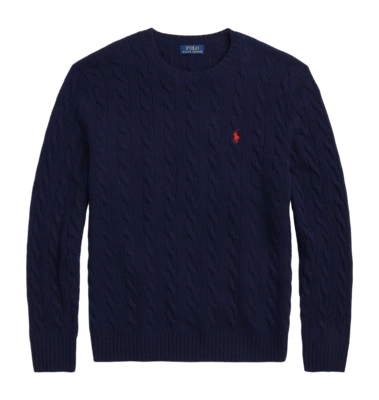 Pullover Ralph Lauren Cable Knit Wool Cashmere Herren Hunter Navy