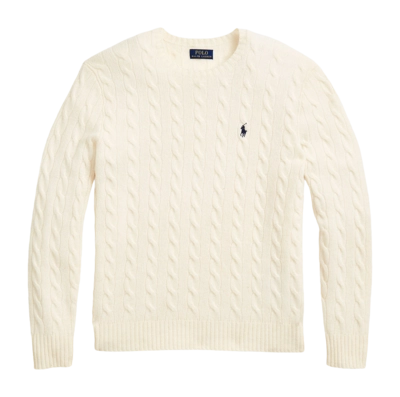 Pullover Ralph Lauren Cable Knit Wool Cashmere Herren Andover Cream