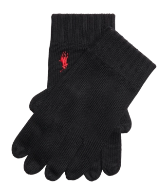 Handschuhe Ralph Lauren Signature Pony Wool Herren Polo Black