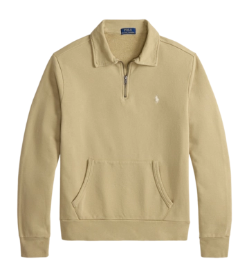 Pullover Ralph Lauren Loopback Fleece Quarter Zip Sweatshirt Herren RL Khaki