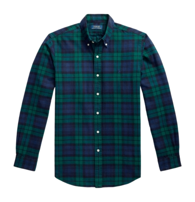Hemd Ralph Lauren Custom Fit Plaid Brushed Oxford 5753 Navy / Green