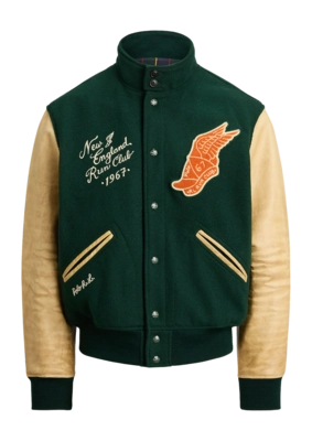 Jacke Ralph Lauren Wool Blend Twill Letter Jacket Herren Churchill Green