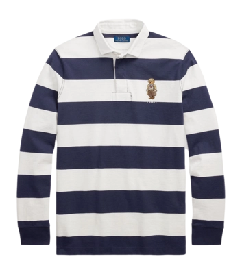Langarmshirt Ralph Lauren Classic Fit Polo Bear Rugby Herren White / Blue