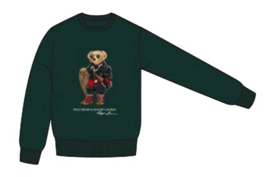 Pull Ralph Lauren Homme Longsleeve Fleece Moss Agate Holiday Bear