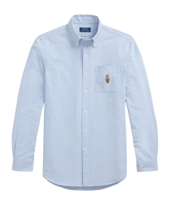 Chemise Ralph Lauren Homme Custom Fit Polo Bear Oxford Shirt 6885 BSR Blue Heritage Bear