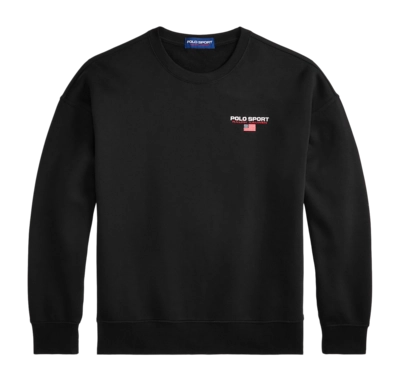 Sweater Ralph Lauren Relaxed Fit Polo Sport Fleece Herren Polo Black White